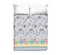 PENSIERI DELICATI Telo Copriletto Matrimoniale 260 x 280 cm, Telo Singolo 100% Cotone Pique, Ideale Come Telo Arredo, Coperta Salva Letto 2 Piazze, Fantasia Aquiloni Grigio, 100% Made in Italy
