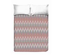 PENSIERI DELICATI Copriletto Matrimoniale 260 x 280 cm, Telo Singolo 100% Cotone Pique, Ideale Come Arredo, Coperta Salva Letto 2 Piazze, Fantasia Spinato Corallo, 100% Made in Italy