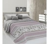 PENSIERI DELICATI Copriletto Matrimoniale 260 x 280 cm, Telo Singolo 100% Cotone Pique, Ideale Come Telo Arredo, Coperta Salva Letto 2 Piazze, Fantasia BauBau Rosa, 100% Made in Italy