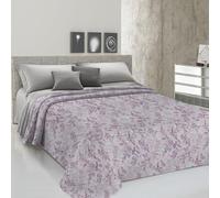 PENSIERI DELICATI Telo Copriletto Matrimoniale 260 x 280 cm, Telo Singolo 100% Cotone Pique, Ideale Come Telo Arredo, Coperta Salva Letto 2 Piazze, Fantasia Vittoria Rosa, 100% Made in Italy