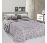 PENSIERI DELICATI Copriletto Matrimoniale 260 x 280 cm, Telo Singolo 100% Cotone Pique, Ideale Come Telo Arredo, Coperta Salva Letto 2 Piazze, Fantasia Olivia Rosa, 100% Made in Italy