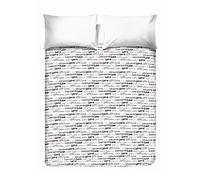 PENSIERI DELICATI Copriletto Matrimoniale 260 x 280 cm, Telo Singolo 100% Cotone Pique, Ideale Come Telo Arredo, Coperta Salva Letto 2 Piazze, Fantasia Love Love Grigio, 100% Made in Italy