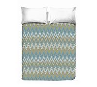 PENSIERI DELICATI Copriletto Matrimoniale 260 x 280 cm, Telo Singolo 100% Cotone Pique, Ideale Come Telo Arredo, Coperta Salva Letto 2 Piazze, Fantasia Spinato Verde, 100% Made in Italy