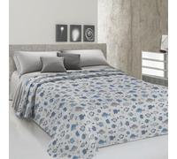 PENSIERI DELICATI Copriletto Matrimoniale 260 x 280 cm, Telo Singolo 100% Cotone Pique, Ideale Come Telo Arredo, Coperta Salva Letto 2 Piazze, Fantasia Oceano Bianco, 100% Made in Italy