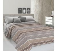 PENSIERI DELICATI Copriletto Matrimoniale 260 x 280 cm, Telo Singolo 100% Cotone Pique, Ideale Come Telo Arredo, Coperta Salva Letto 2 Piazze, Fantasia Rodrigo Beige, 100% Made in Italy
