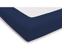 PENSIERI DELICATI Lenzuolo Matrimoniale 180x200 cm, Lenzuolo Sotto 2 Piazze in Tinta Unita con Angoli +30 Realizzato 100% in Cotone, Made in Italy, Colore Blu