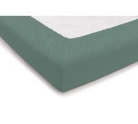 PENSIERI DELICATI Lenzuolo Matrimoniale 180x200 cm, Lenzuolo Sotto 2 Piazze in Tinta Unita con Angoli +25 Realizzato 100% in Cotone, Made in Italy, Colore Verde