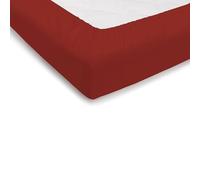 PENSIERI DELICATI Lenzuolo Singolo 90x200 cm, Lenzuolo Sotto 1 Piazza in Tinta Unita con Angoli +25 Realizzato 100% in Cotone, Made in Italy, Colore Rosso
