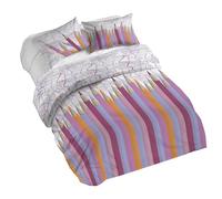 PENSIERI DELICATI Parure Copripiumino Matrimoniale 100% Cotone, Completo di Sacco 250x200cm e 2 Federe 52x82cm, Made in Italy, Copripiumino Lavabile In Lavatrice A 40°, Fantasia Matitoni Rosa