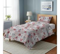 PENSIERI DELICATI Parure Copripiumino Singolo 100% Cotone, Completo di Sacco 155x200cm e 1 Federa 52x82cm, Made in Italy, Copripiumino Lavabile In Lavatrice A 40°, Fantasia Alpi Rosso