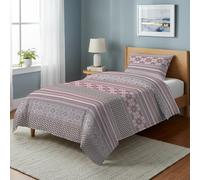 PENSIERI DELICATI Parure Copripiumino Singolo 100% Cotone, Completo di Sacco 155x200cm e 1 Federa 52x82cm, Made in Italy, Copripiumino Lavabile In Lavatrice A 40°, Fantasia Norvegia Rosso