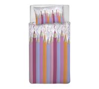 PENSIERI DELICATI Parure Copripiumino Singolo 100% Cotone, Completo di Sacco 155x200cm e 1 Federa 52x82cm, Made in Italy, Copripiumino Lavabile In Lavatrice A 40°, Fantasia Matitoni Rosa