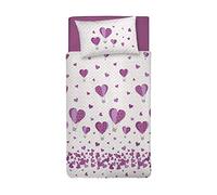 PENSIERI DELICATI Parure Copripiumino Singolo 100% Cotone, Completo di Sacco 155x200cm e 1 Federa 52x82cm, Made in Italy, Copripiumino Lavabile In Lavatrice A 30°, Fantasia Mongolfiera Rosa