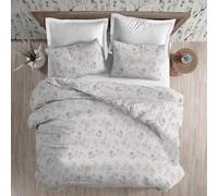 PENSIERI DELICATI Parure Copripiumino Singolo Flanella 100% Cotone, Sacco 155X200 CM e Federa 52X82 CM, Made in Italy, Copripiumino Lavabile In Lavatrice A 40°, Fantasia Praga beige