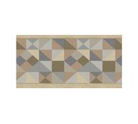 PENSIERI DELICATI Passatoia 52x100 cm, Realizzata in Cotone e PVC, Made in Italy, Passatoia Lavabile In Lavatrice A 40°, Fantasia Triangoli