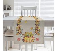 PENSIERI DELICATI, Runner da Tavolo Moderno 50 x 145, Runner Tavola 100% Cotone Panama, Centrotavola sia per Interni che Esterni, Stampa Digitale in Alta Risoluzione, Fantasia Autunno, Made in Italy