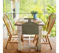 PENSIERI DELICATI Runner da Tavolo Moderno Elegante, Runner Tavola 50x140 cm, in 100% Cotone Puro Riciclato Tinto in Filo, Centrotavola sia per Interni che Esterni, Tinta Unita Tabacco, Made in Italy