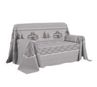 PENSIERI DELICATI Telo Copridivano 180 x 290 cm Made in Italy, Telo Copritutto 100% Cotone Puro, Fantasia Chalet Beige, Ideale come Telo Arredo, Salvadivano o Copriletto Estivo (1 Piazza)