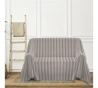 PENSIERI DELICATI Telo Copridivano 180 x 290 cm Made in Italy, Telo Copritutto 100% Cotone Puro Riciclato Tinto in Filo con Riga Tricolore Bordeaux, Ideale Come Telo Arredo, Salva Divano