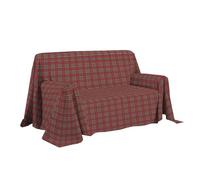 PENSIERI DELICATI Telo Copridivano 250 x 290 cm Made in Italy, Telo Copritutto 100% Cotone Puro, Fantasia Tartan Rosso, Ideale Come Telo Arredo, Salvadivano o Copriletto Estivo (2 Piazze)
