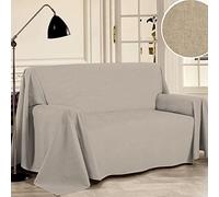 PENSIERI DELICATI Telo Copridivano 360 x 290 cm Made in Italy, Telo Copritutto 100% Cotone Puro Riciclato Tinto in Filo, Tinta Unita Beige, Ideale Come Telo Arredo, Salva Divano, Coperta Picnic