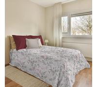 PENSIERI DELICATI Telo Copriletto 170 x 280 cm, 100% Cotone Pique, Ideale Come Arredo, Coperta Salva Letto 1 Piazza, Fantasia Vittoria Rosso, 100% Made in Italy