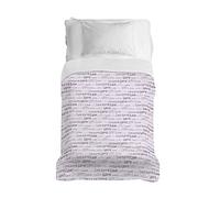 PENSIERI DELICATI Telo Copriletto 220x280 cm, Singolo 100% Cotone Pique, Ideale Come Arredo, Coperta Salva Letto 1 Piazza e Mezza, Fantasia Love Love Rosa, 100% Made in Italy