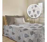 PENSIERI DELICATI Telo Copriletto 220x280 cm, Telo Singolo 100% Cotone Pique, Ideale Come Telo Arredo, Coperta Salva Letto 1 Piazza e Mezza, Fantasia Volare Beige, 100% Made in Italy