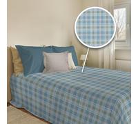 PENSIERI DELICATI Telo Copriletto 220x280 cm, Telo Singolo 100% Cotone Pique, Ideale Come Telo Arredo, Coperta Salva Letto 1 Piazza e Mezza, Fantasia Ben Verde, 100% Made in Italy