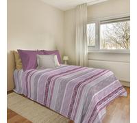 PENSIERI DELICATI Telo Copriletto 220x280 cm, Telo Singolo 100% Cotone Pique, Ideale Come Telo Arredo, Coperta Salva Letto 1 Piazza e Mezza, Fantasia Rodrigo Rosa, 100% Made in Italy