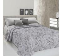 PENSIERI DELICATI Telo Copriletto Matrimoniale 260 x 280 cm, Telo Singolo 100% Cotone Pique, Ideale Come Telo Arredo, Coperta Salva Letto 2 Piazze, Fantasia Vittoria Petrolio, 100% Made in Italy