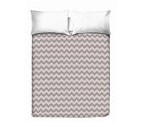 PENSIERI DELICATI Telo Copriletto Matrimoniale 260 x 280 cm, Telo Singolo 100% Cotone Pique, Ideale Come Telo Arredo, Coperta Salva Letto 2 Piazze, Fantasia Zigzag Beige, 100% Made in Italy