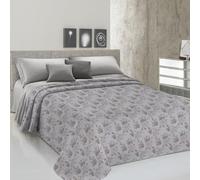 PENSIERI DELICATI Telo Copriletto Matrimoniale 260 x 280 cm, Telo Singolo 100% Cotone Pique, Ideale Come Telo Arredo, Coperta Salva Letto 2 Piazze, Fantasia Rosa Grande Beige, 100% Made in Italy