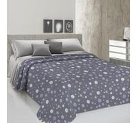 PENSIERI DELICATI Telo Copriletto Matrimoniale 260 x 280 cm, Telo Singolo 100% Cotone Pique, Ideale Come Telo Arredo, Coperta Salva Letto 2 Piazze, Fantasia Palla Grigio, 100% Made in Italy