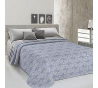 PENSIERI DELICATI Telo Copriletto Matrimoniale 260 x 280 cm, Telo Singolo 100% Cotone Pique, Ideale Come Telo Arredo, Coperta Salva Letto 2 Piazze, Fantasia Olivia Azzurro, 100% Made in Italy