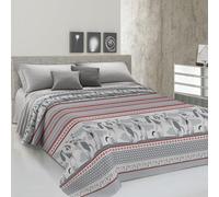PENSIERI DELICATI Telo Copriletto Matrimoniale 260 x 280 cm, Telo Singolo 100% Cotone Pique, Ideale Come Telo Arredo, Coperta Salva Letto 2 Piazze, Fantasia BauBau Rosso, 100% Made in Italy