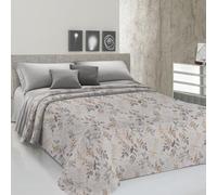 PENSIERI DELICATI Telo Copriletto Matrimoniale 260 x 280 cm, Telo Singolo 100% Cotone Pique, Ideale Come Arredo, Coperta Salva Letto 2 Piazze, Fantasia Vittoria Ocra, 100% Made in Italy