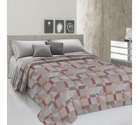 PENSIERI DELICATI Telo Copriletto Matrimoniale 260 x 280 cm, Telo Singolo 100% Cotone Pique, Ideale Come Telo Arredo, Coperta Salva Letto 2 Piazze, Fantasia Atene Arancio, 100% Made in Italy