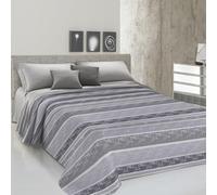 PENSIERI DELICATI Telo Copriletto Matrimoniale 260 x 280 cm, Telo Singolo 100% Cotone Pique, Ideale Come Telo Arredo, Coperta Salva Letto 2 Piazze, Fantasia Rodrigo Grigio, 100% Made in Italy