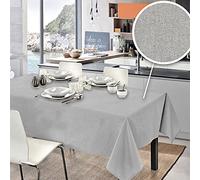 PENSIERI DELICATI Tovaglia 140 x 190 cm Made in Italy, Telo Copritavolo 100% Cotone Puro Riciclato Tinto in Filo, Fantasia Tinta Unita Grigio, Tovaglia Rettangolare Ecologica