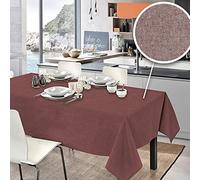 PENSIERI DELICATI Tovaglia 140 x 190 cm Made in Italy, Telo Copritavolo 100% Cotone Puro Riciclato Tinto in Filo, Fantasia Tinta Unita Rosso, Tovaglia Rettangolare Ecologica