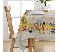 PENSIERI DELICATI, Tovaglia 145 x 250 cm, Telo Copritavolo 100% Cotone Panama per 12 Persone, Stampa Digitale in Alta Risoluzione, Fantasia Autunno, Tovaglia Rettangolare, Made in Italy