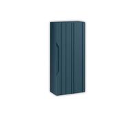 Pensile Alto SOLMIRA, MDF e PET, Anta Reversibile, Chiusura Rallentata, 2 Ripiani in Vetro, 1 Ripiano in Melaminico, Made in Italy (Blu)