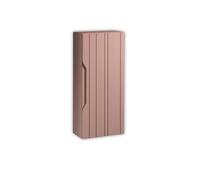 Pensile Alto SOLMIRA, MDF e PET, Anta Reversibile, Chiusura Rallentata, 2 Ripiani in Vetro, 1 Ripiano in Melaminico, Made in Italy (Rosa cipria)