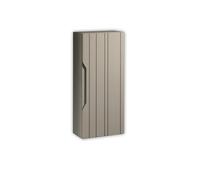 Pensile Alto SOLMIRA, MDF e PET, Anta Reversibile, Chiusura Rallentata, 2 Ripiani in Vetro, 1 Ripiano in Melaminico, Made in Italy (Tortora)