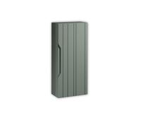 Pensile Alto SOLMIRA, MDF e PET, Anta Reversibile, Chiusura Rallentata, 2 Ripiani in Vetro, 1 Ripiano in Melaminico, Made in Italy (Verde salvia)