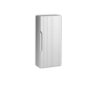 Pensile Alto SOLMIRA, MDF e PET, Anta Reversibile, Chiusura Rallentata, 2 Ripiani in Vetro, 1 Ripiano in Melaminico, Made in Italy (Bianco opaco)