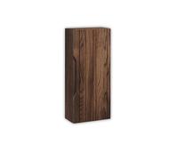 Pensile Alto SOLMIRA, MDF e PET, Anta Reversibile, Chiusura Rallentata, 2 Ripiani in Vetro, 1 Ripiano in Melaminico, Made in Italy (Rovere rio)