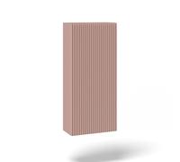 Pensile Alto VENERE in Melaminico con Anta Reversibile in MDF Cannettato, Apertura Push, Chiusura Rallentata, 2 Ripiani in Vetro Regolabili, 1 Ripiano in Melaminico, Made in Italy (Rosa cipria)