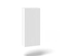 Pensile Alto VENERE in Melaminico con Anta Reversibile in MDF Cannettato, Apertura Push, Chiusura Rallentata, 2 Ripiani in Vetro Regolabili, 1 Ripiano in Melaminico, Made in Italy (Bianco opaco)